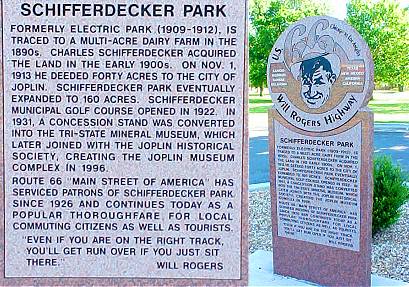 Will Rogers Plaque in Schifferdecker Park